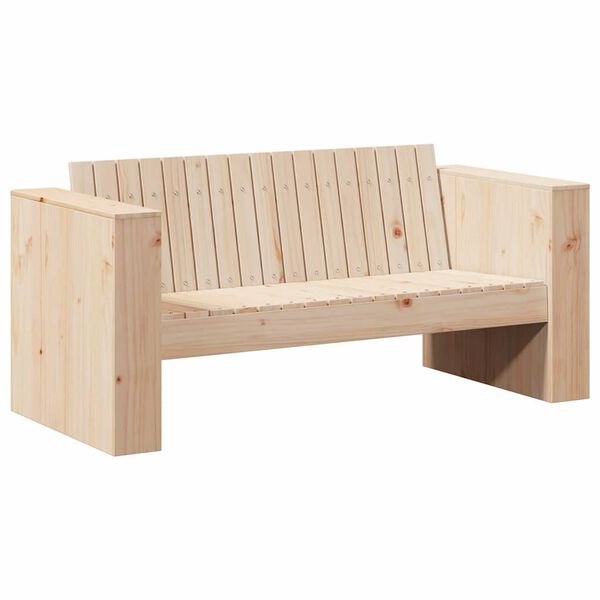 vidaXL Sofá de jardín Marrón 134 x 60 x 62 cm Madera de pino macizo