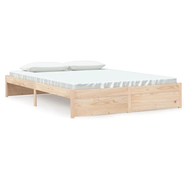 vidaXL Estructura de cama sin colch&oacute;n madera maciza 160x200 cm