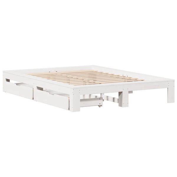 vidaXL Estructura de cama sin colch&oacute;n madera maciza de pino 160x200 cm