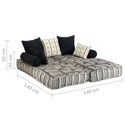 vidaXL Conjunto de sofá modular 15 piezas tela de rayas