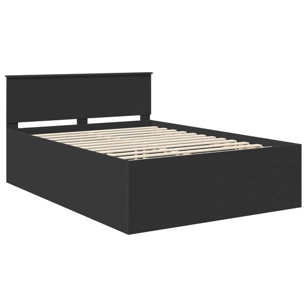 vidaXL Estructura de cama Negro 140 x 200 cm Madera de ingenier&iacute;a