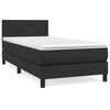 vidaXL Cama box spring con colchón cuero sintético negro 90x190 cm