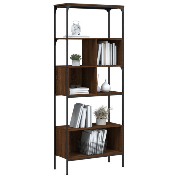 vidaXL Librer&iacute;a 5 estantes madera ingenier&iacute;a marr&oacute;n 76x33x188,5 cm