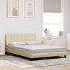 vidaXL Estructura de cama sin colch&oacute;n Hanko tela color crema 140x190 cm