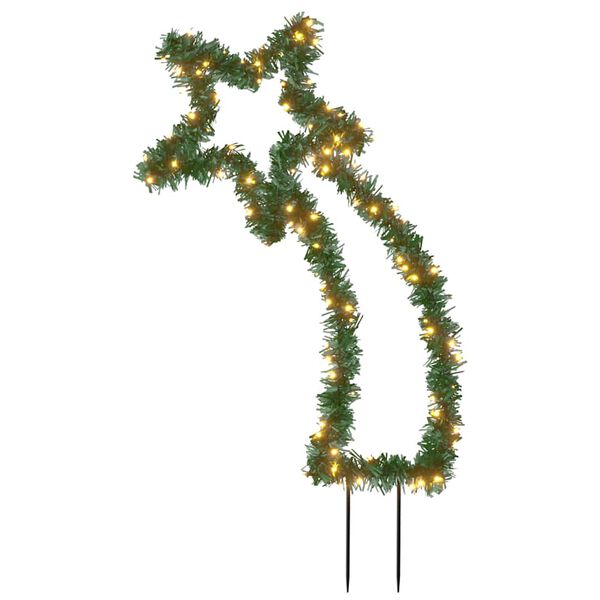 vidaXL Estrella fugaz de luces Navidad con estacas 115 LED 89 cm