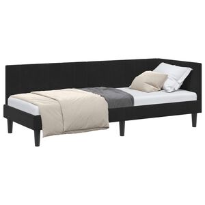 vidaXL Estructura de cama en esquina Negro 80 cm x 200 cm Terciopelo