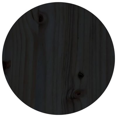vidaXL Mesa de centro de madera maciza de pino negro Ø35x35 cm