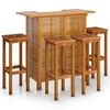 vidaXL Juego muebles de bar para jard&iacute;n 5 pzas madera maciza de acacia
