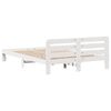 vidaXL Estructura de cama sin colch&oacute;n madera maciza blanca 120x190 cm