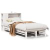 vidaXL Cama con estanter&iacute;a sin colch&oacute;n madera maciza blanca 75x190 cm