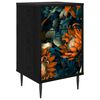 vidaXL Mesa de noche LOCHEM Roble Negro 36 x 33 x 61 cm