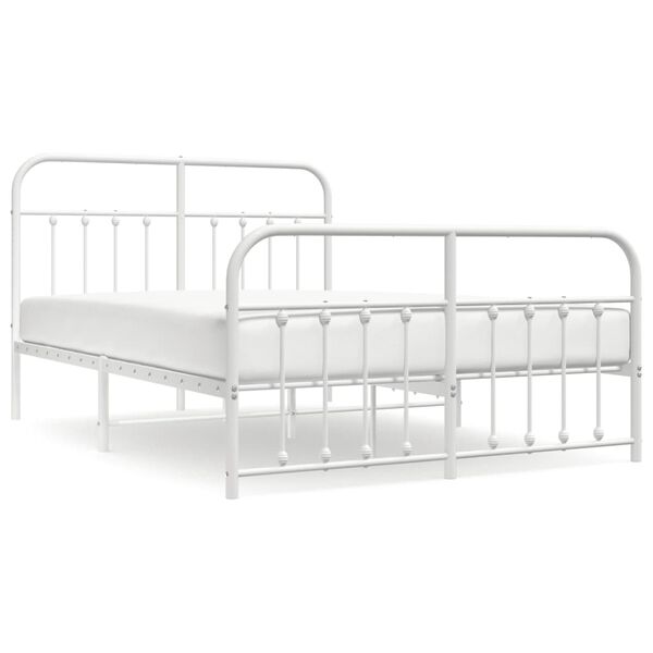 vidaXL Estructura cama sin colchón con estribo metal blanco 140x200 cm