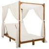 vidaXL Tumbona doble con toldo y cortinas Madera de Acacia S&oacute;lida
