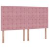 vidaXL Estructura de cama otomana colchones terciopelo rosa 160x200cm
