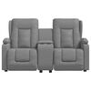 vidaXL Sillón reclinable masaje 2 plazas y portavasos cuero PE gris