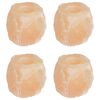 vidaXL Portavelas de piedra sal 4 uds. Rosa Sal de Roca