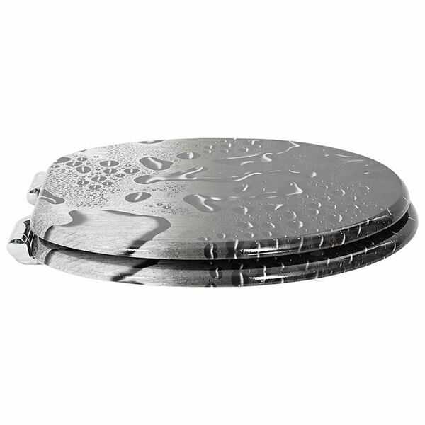 vidaXL Asiento de inodoro de cierre suave Gris 44 x 38 cm