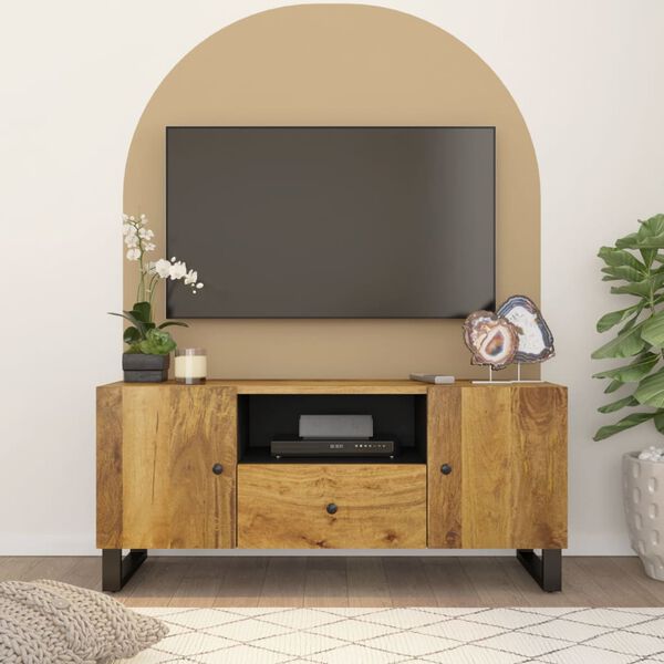 vidaXL Mueble de TV madera mango y madera contrachapada 105x33,5x46 cm