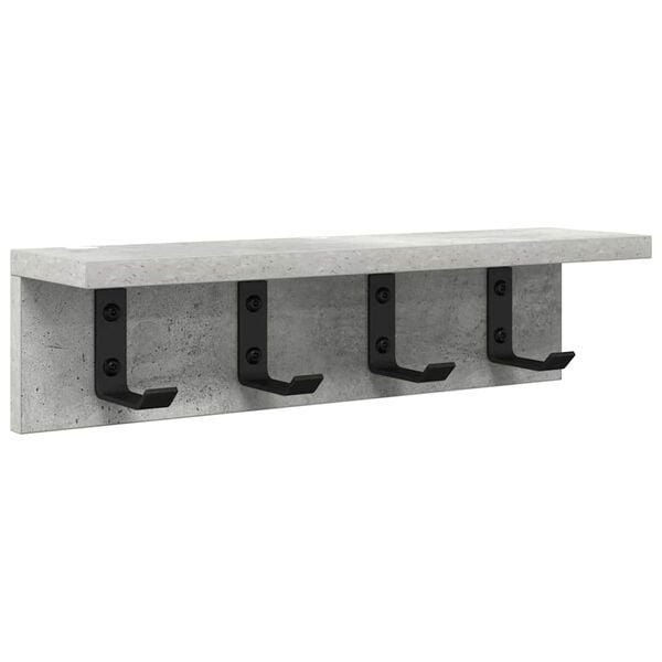 vidaXL Perchero de pared Gris Concreto 40 x 10,5 x 10,5 cm