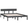vidaXL Estructura de cama sin colch&oacute;n madera maciza gris 140x200 cm