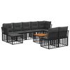 vidaXL Conjunto de sof&aacute;s de exterior 10 pcs Negro y Gris oscuro