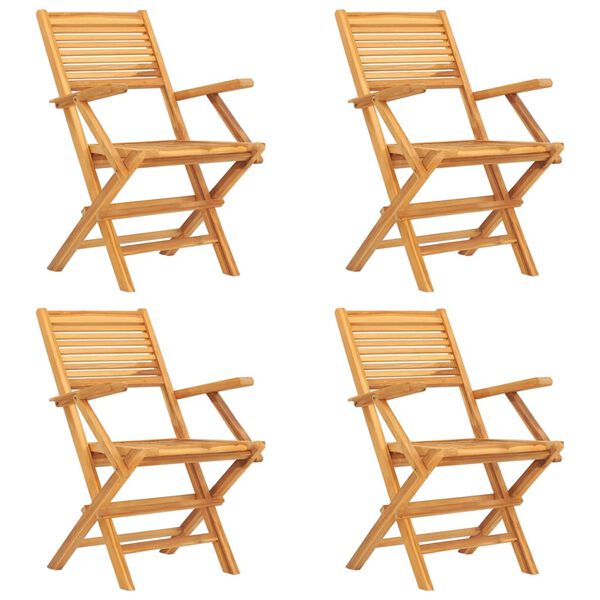 vidaXL Juego de comedor para jardín 5 piezas madera maciza de teca