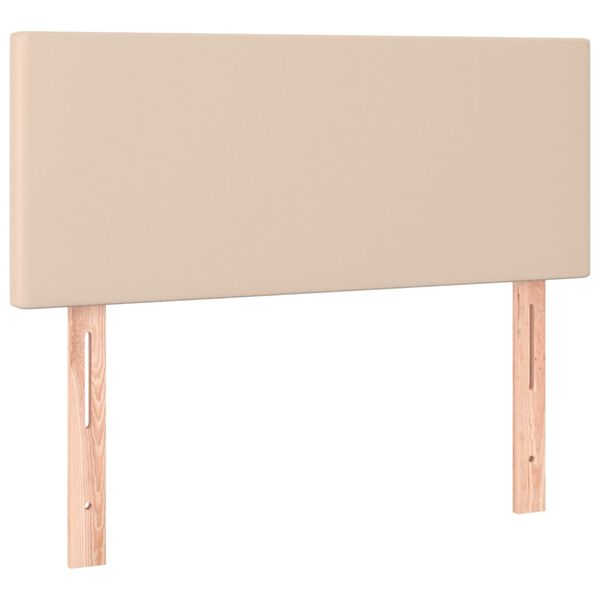 vidaXL Cabecero con LED cuero sint&eacute;tico color capuchino 90x5x78/88 cm