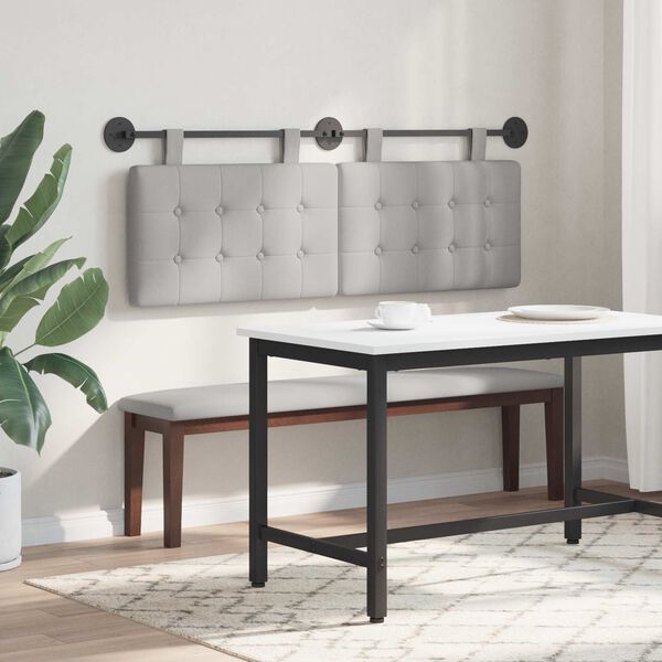 vidaXL Cabecera Colgante Gris Nube 130 x 55 x 5 cm tela