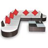 vidaXL Set muebles de jardín 8 piezas y cojines ratán sintético marrón