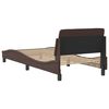 vidaXL Estructura de cama Dover cuero sint&eacute;tico marr&oacute;n 90x200 cm