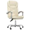 vidaXL Silla de oficina reclinable cuero sint&eacute;tico crema
