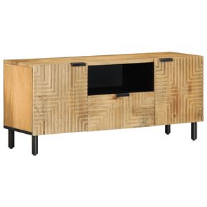 vidaXL Mueble de TV marr&oacute;n 105x33x46 cm madera maciza mango