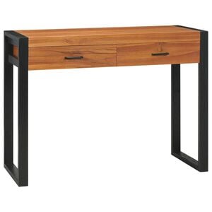 vidaXL Escritorio con 2 cajones madera de teca 100x40x75 cm