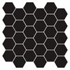 vidaXL Azulejo hexagonal 50 uds. Negro 30 x 30 cm Poliuretano y PET