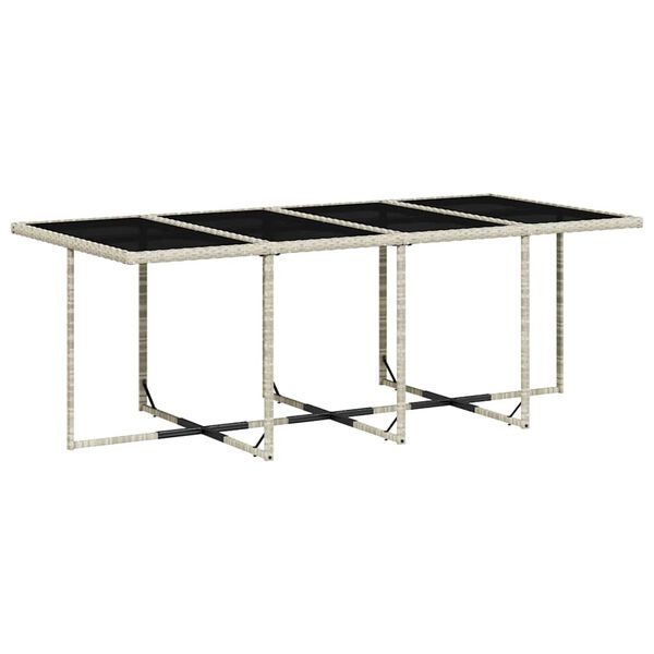 vidaXL Set comedor de jard&iacute;n 9 pzas cojines rat&aacute;n sint&eacute;tico gris claro