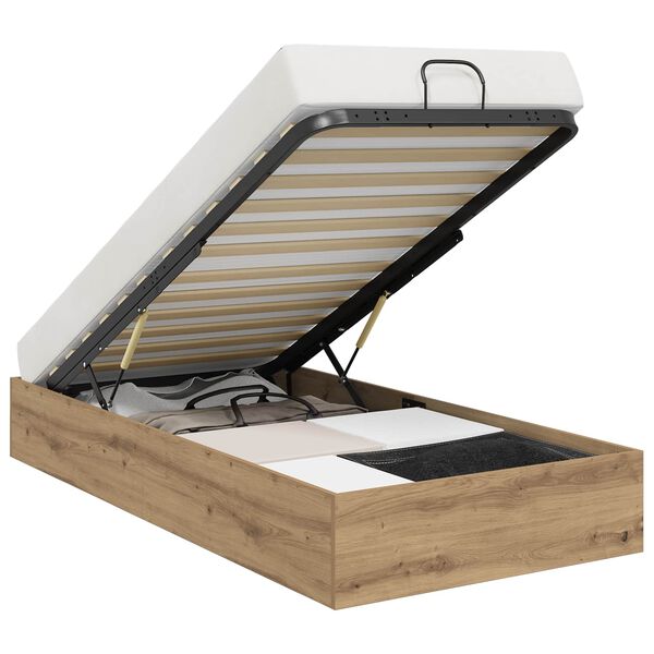 vidaXL Estructura de Cama Ottoman Roble Artesanal 100 x 200 cm