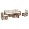 vidaXL Conjunto de sof&aacute;s de jard&iacute;n 7 pcs Beige y blanco crema