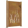 vidaXL Puerta de jard&iacute;n 100x150 cm de acero corten con dise&ntilde;o de hierba