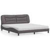 vidaXL Cama con colch&oacute;n Hvar cuero sint&eacute;tico gris 180x200 cm