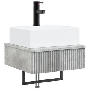 vidaXL Lavabo de Lavado Montado en la Pared Gris Hormig&oacute;n