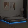 vidaXL Estructura cama con luces LED madera gris hormig&oacute;n 150x200 cm