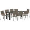 vidaXL Conjunto de Comedor de Jard&iacute;n 9 pcs Gris rat&aacute;n sint&eacute;tico