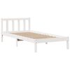 vidaXL Cama con estantería sin colchón madera maciza blanca 75x190 cm