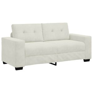 vidaXL Sof&aacute; de dos plazas color crema, 180x77x82 cm, terciopelo