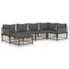 vidaXL Juego de muebles de jard&iacute;n 6 pzas cojines antracita rat&aacute;n PE