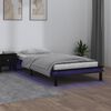 vidaXL Estructura de cama con LED madera maciza negra 75x190 cm