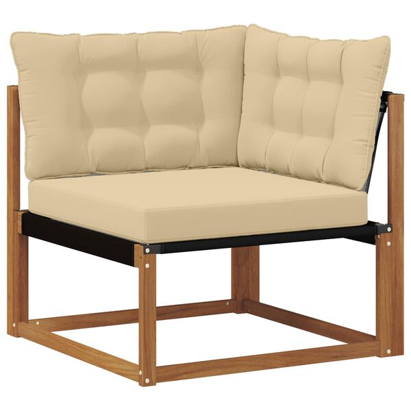 vidaXL Conjunto de sof&aacute;s de exterior con coj&iacute;n 4 pcs Natural y Beige