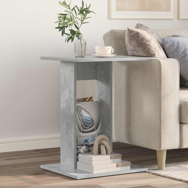 vidaXL Mesa lateral Gris Concreto 45 x 40 x 62,5 cm