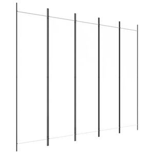 vidaXL Biombo divisor de 5 paneles de tela blanco 250x200 cm