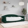 vidaXL Sof&aacute; cama sin colch&oacute;n terciopelo verde oscuro 100x200 cm